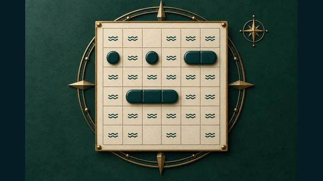 Fleet Logic cover showing a nautical chart, ships and numbered clues