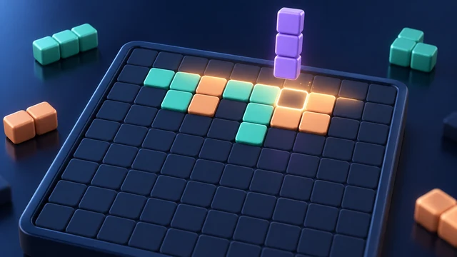 Luma Blocks cover with mint, peach and violet block shapes above a dark blue board