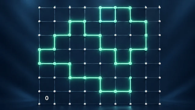 One Loop cover with a glowing mint path on a dark blue grid