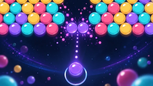Prism Pop cover with cyan, violet, pink and yellow bubbles and a bubble in flight