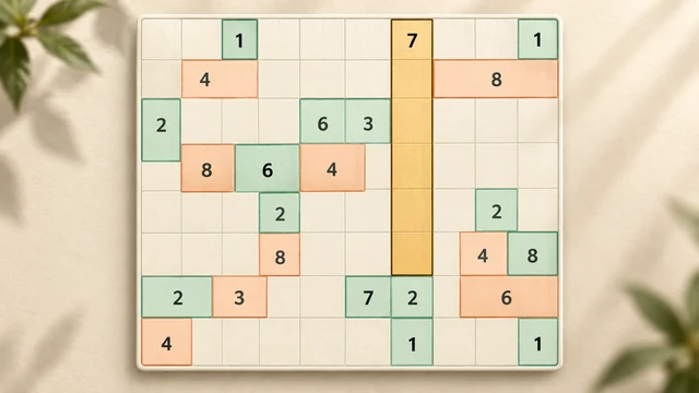 Rectangle Atlas cover with colored rectangular regions and number clues