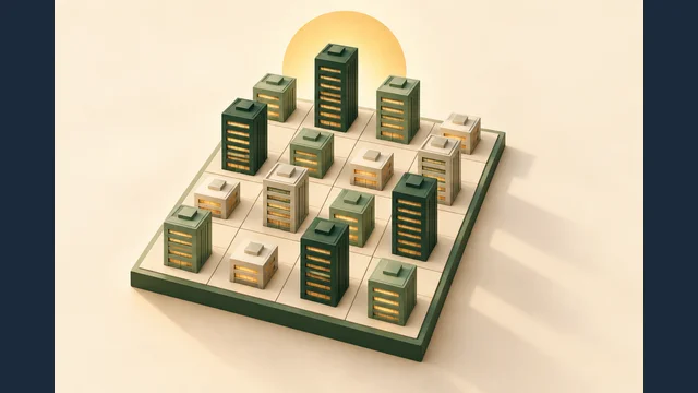 Skyscrapers puzzle cover with towers of different heights and numbered clues