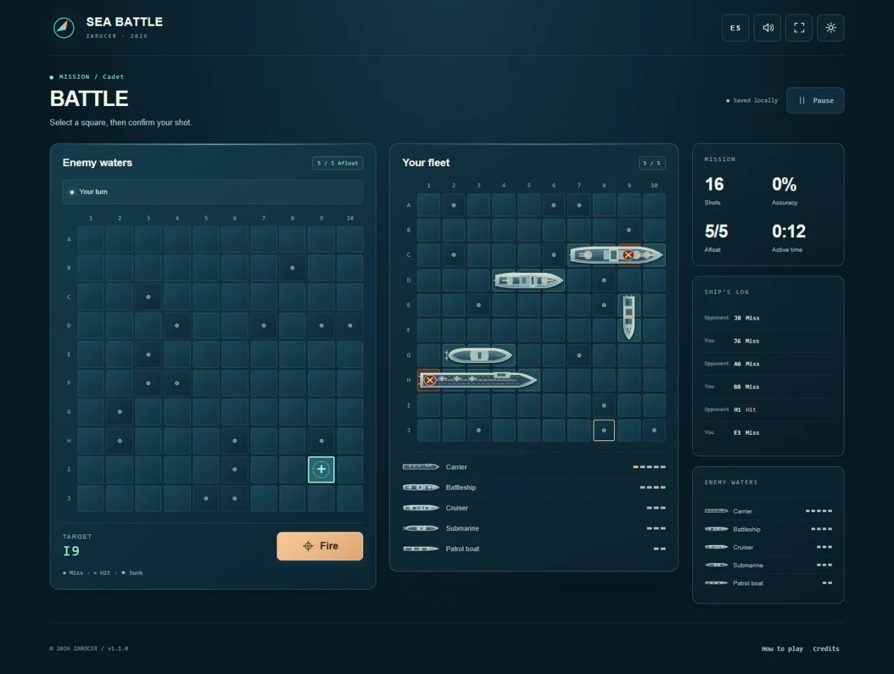 Sea Battle gameplay screenshot 2