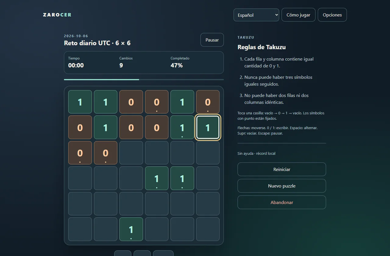 Binario: Takuzu gameplay screenshot 1