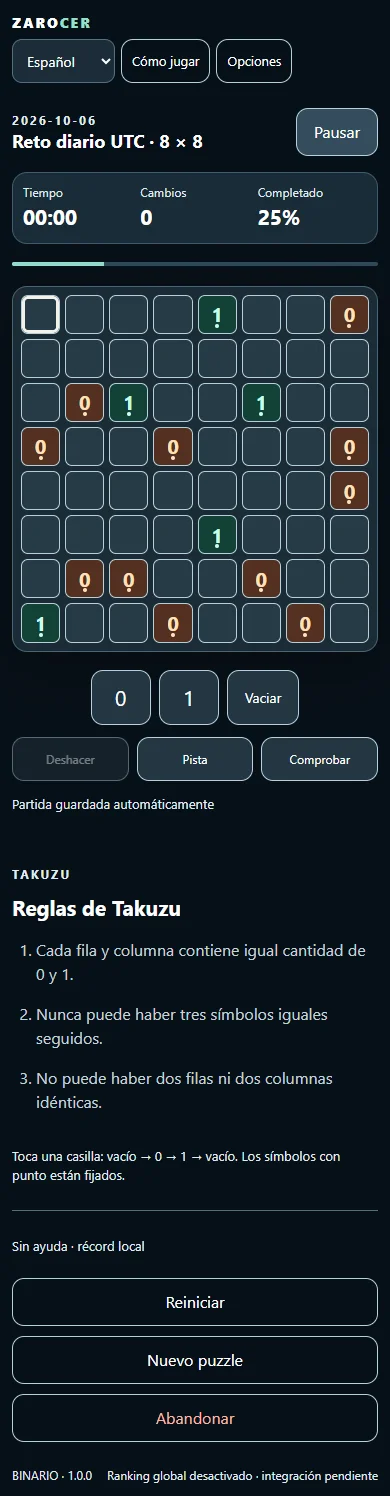 Binario: Takuzu gameplay screenshot 3