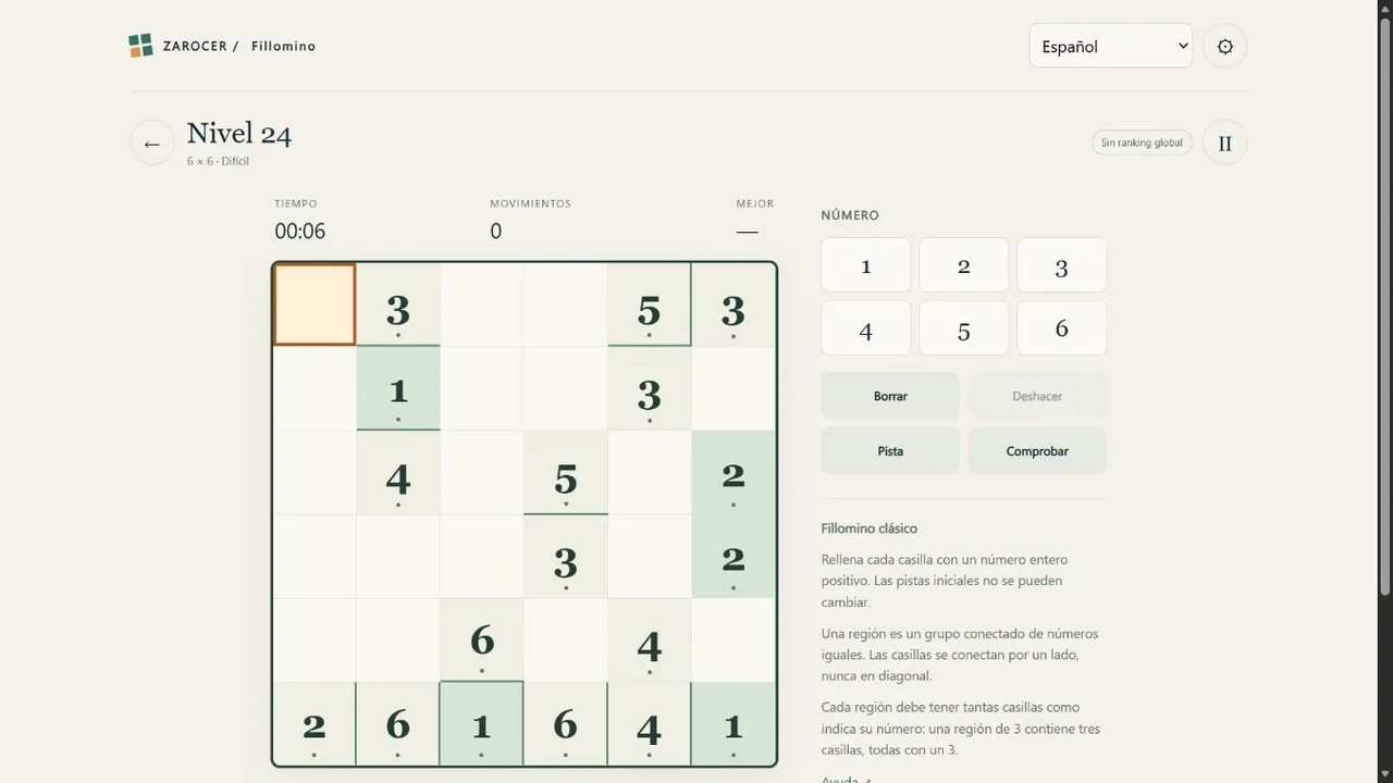 Fillomino gameplay screenshot 1