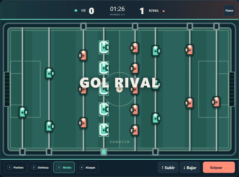Foosball gameplay screenshot 1