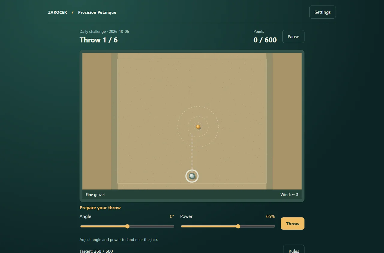 Precision Pétanque gameplay screenshot 1