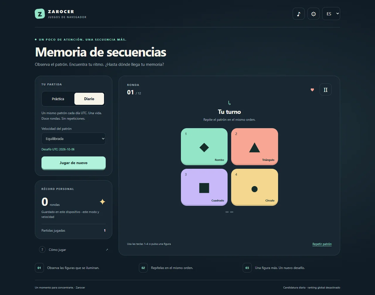 Sequence Memory gameplay screenshot 2