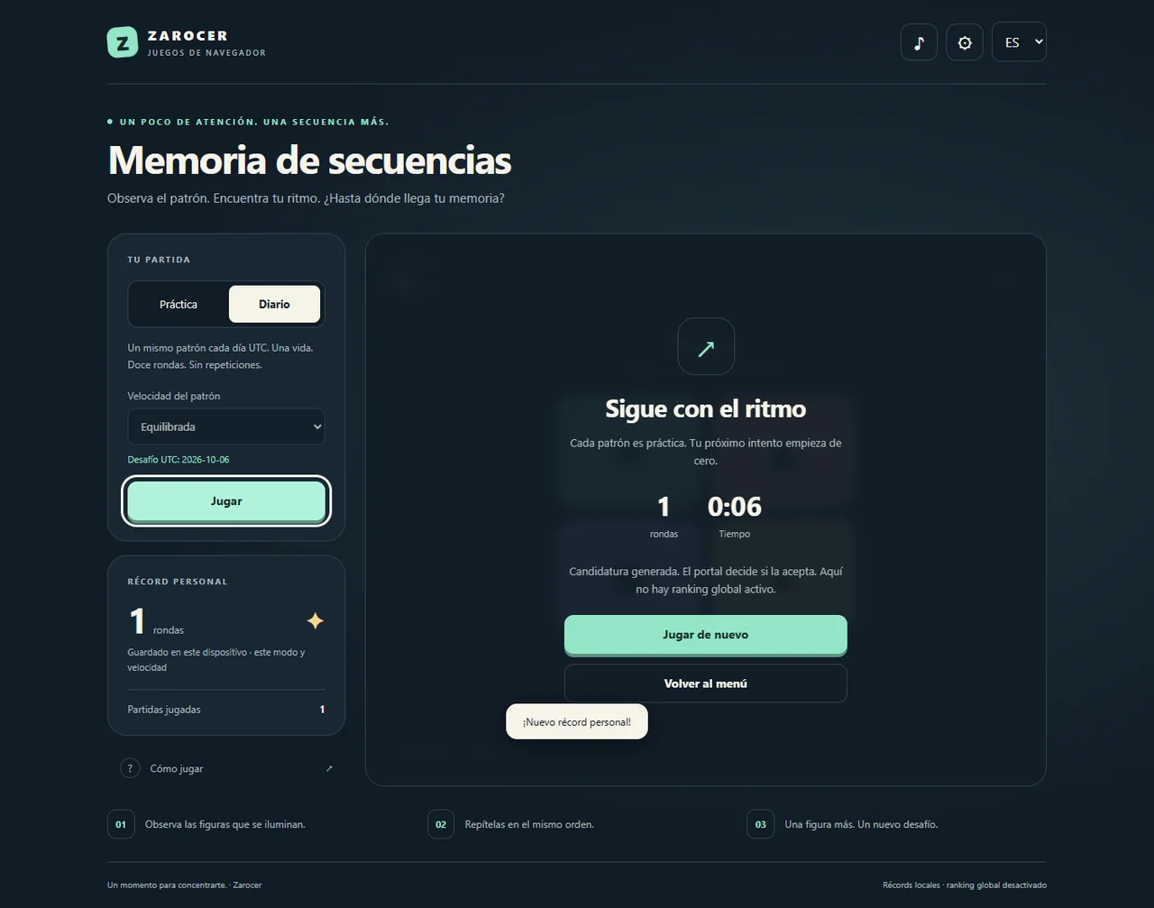 Sequence Memory gameplay screenshot 3