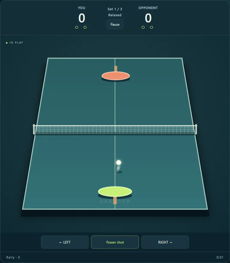 Table Tennis gameplay screenshot 1