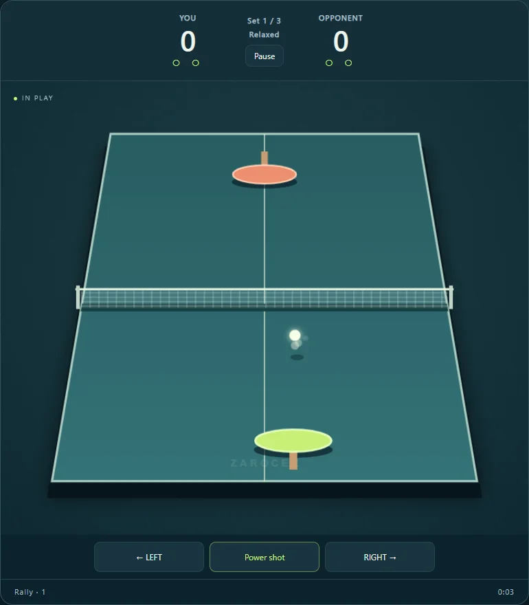 Table Tennis gameplay screenshot 2