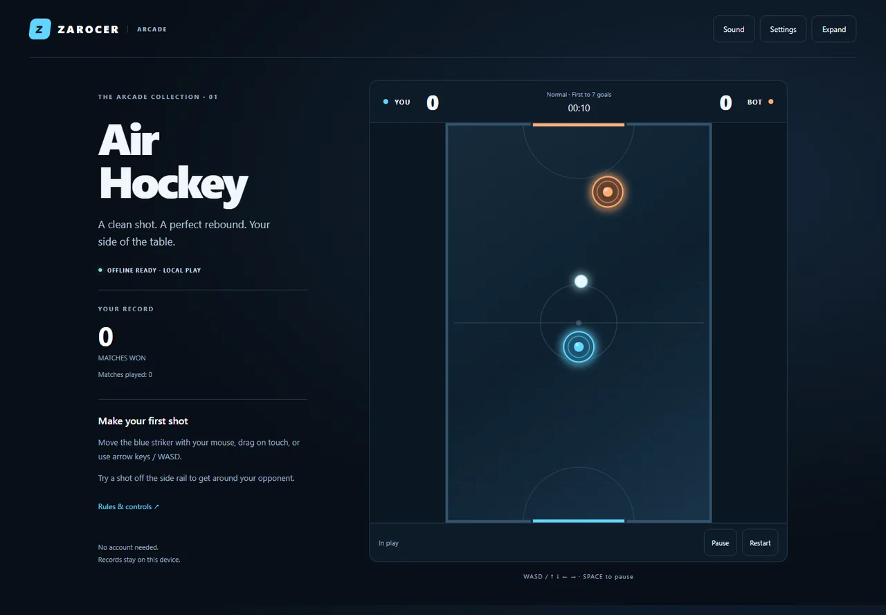 Air Hockey gameplay screenshot 1